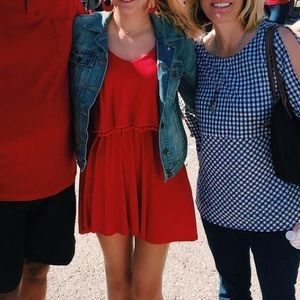 Red Game Day Pom Pom Dress